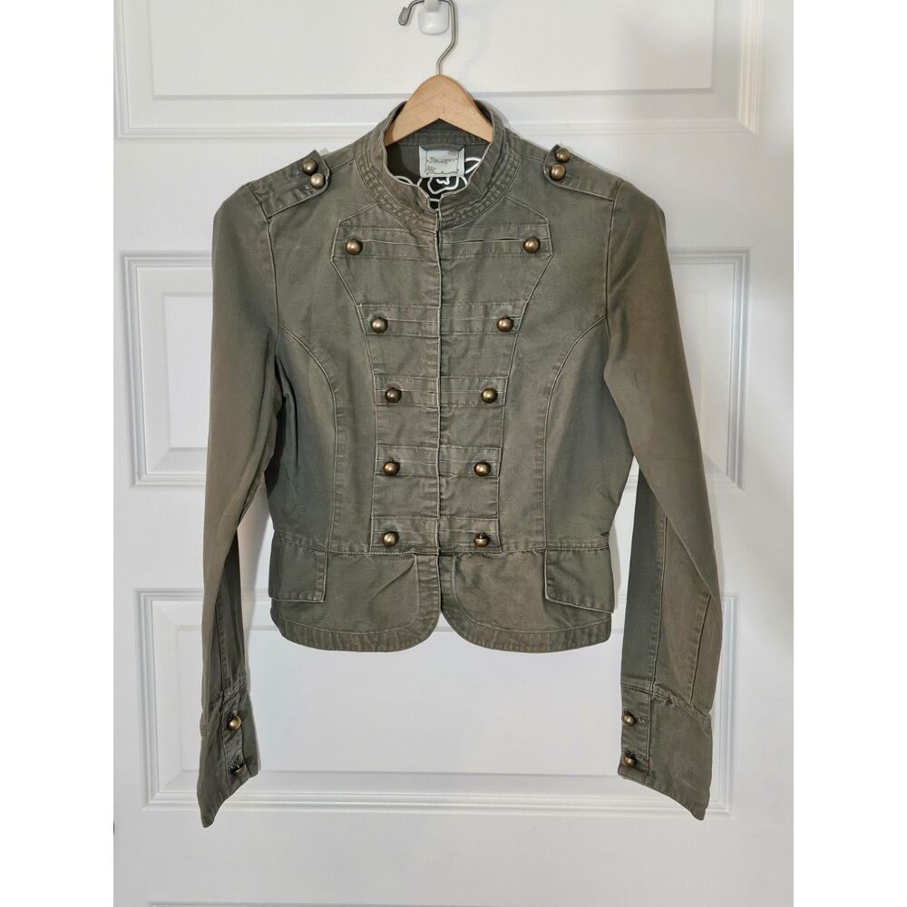 Periscope Cotton Utility Military Style Jacket Olive Green Medium